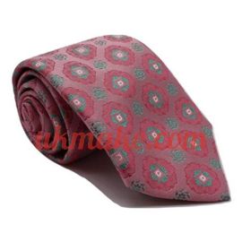 Andrew's Milano Pink and Green Satin Silk Tie