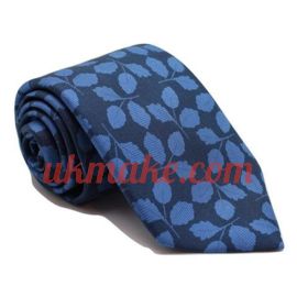 Andrew's Milano Blue Floral Twill Silk Necktie
