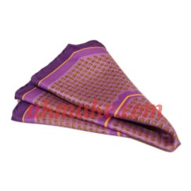 Andrew's Milano Purple and Yellow Pocket Square - Tear Drop Pattern