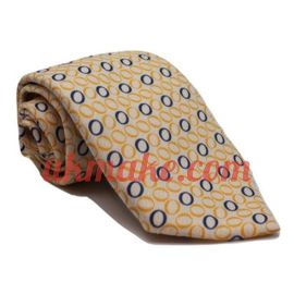 Andrew's Milano Yellow with Blue "O" Pattern Silk 